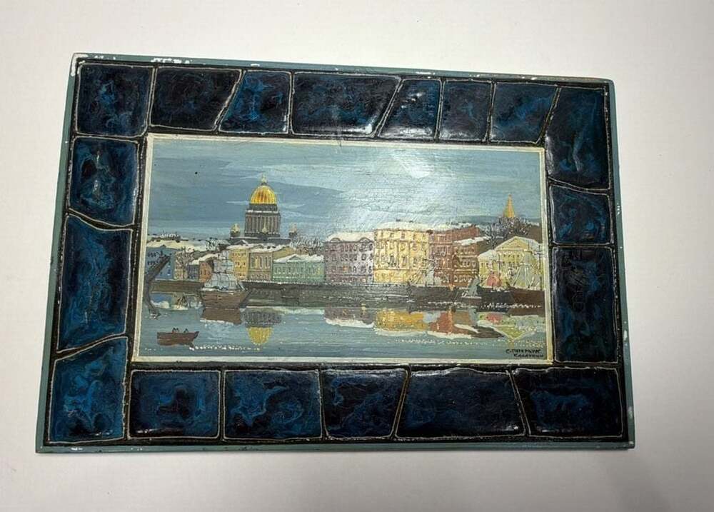 V. Kasatkin "St. Petersburg, English‎ Embankment" Relief Painting (1996)